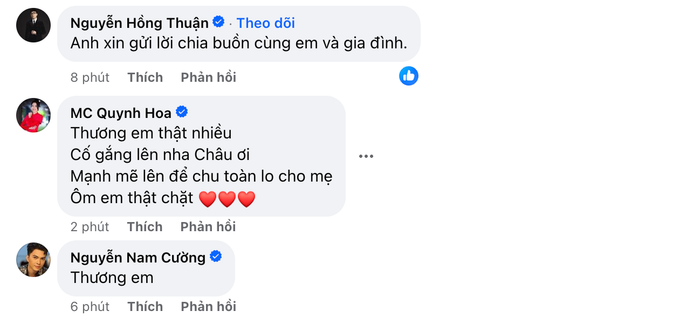 Nhiều nghệ sĩ gửi lời chia buồn đến gia đình Hoa hậu Ngọc Châu