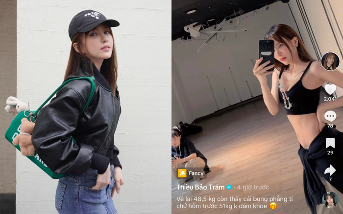 Thiều Bảo Trâm tự tin khoe dáng thon sau khi giảm cân. Ảnh: Chụp màn hình