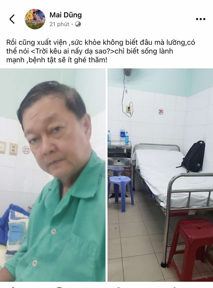 Bài đăng được nghệ sĩ Mai Dũng chia sẻ trên trang cá nhân.