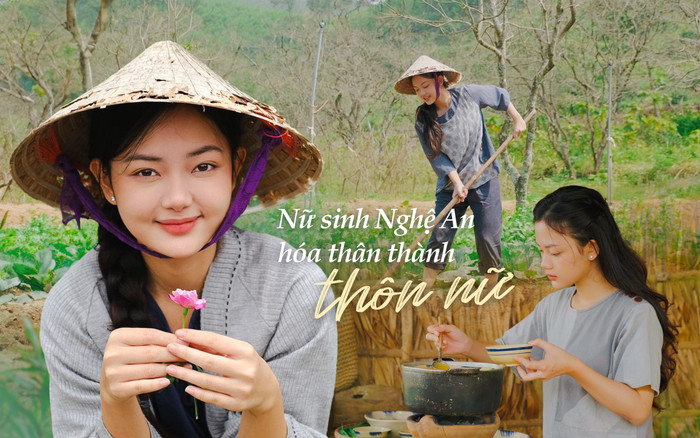 Nữ sinh hóa thân thành thôn nữ đồng quê, khơi gợi ký ức cho người Việt Nam Ảnh 2