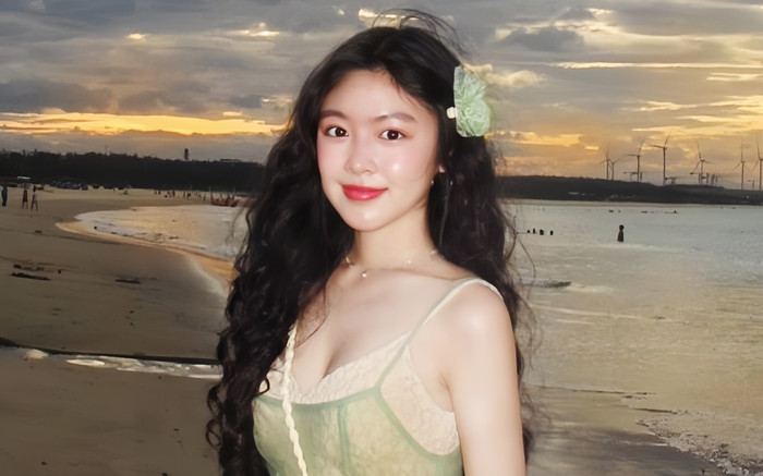 Thời trang đi biển đầy gợi cảm của con gái Quyền Linh Ảnh 2
