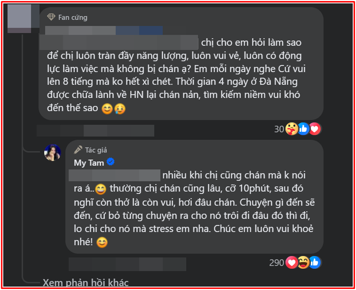 Fan trải lòng vì chán nản, Mỹ Tâm trả lời ra sao? Ảnh 2