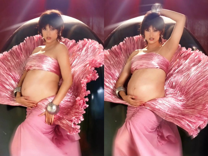 Võ Hoàng Yến tiếp tục vác bụng bầu 8 tháng đi chụp hình thời trang.