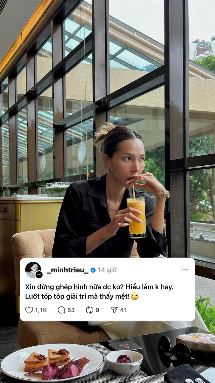 Dường như Minh Triệu không vui khi bị cắt ghép những hình ảnh cùng Kỳ Duyên trên mạng xã hội.