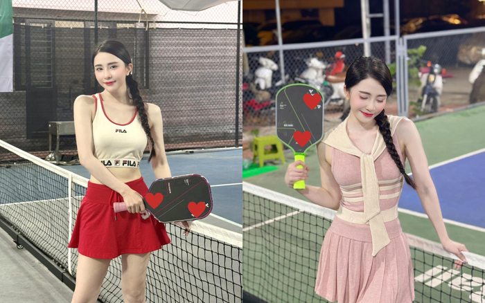  Quỳnh Nga ăn diện điệu đà, xinh đẹp khi đi chơi Pickleball. Ảnh: FBNV