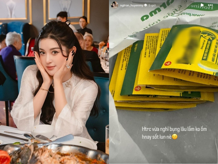 Á hậu Huyền My đang gặp vấn đề về sức khỏe. Ảnh chụp màn hình