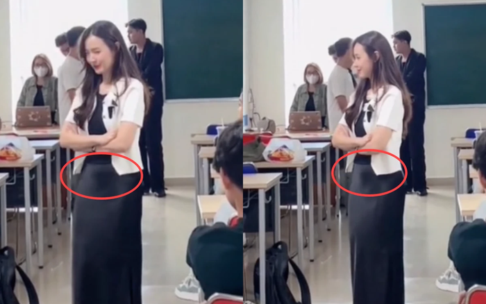 Midu gây chú ý khi để lộ vòng bụng nhô lên trong bộ váy ôm sát cơ thể. Ảnh: Sưu tầm