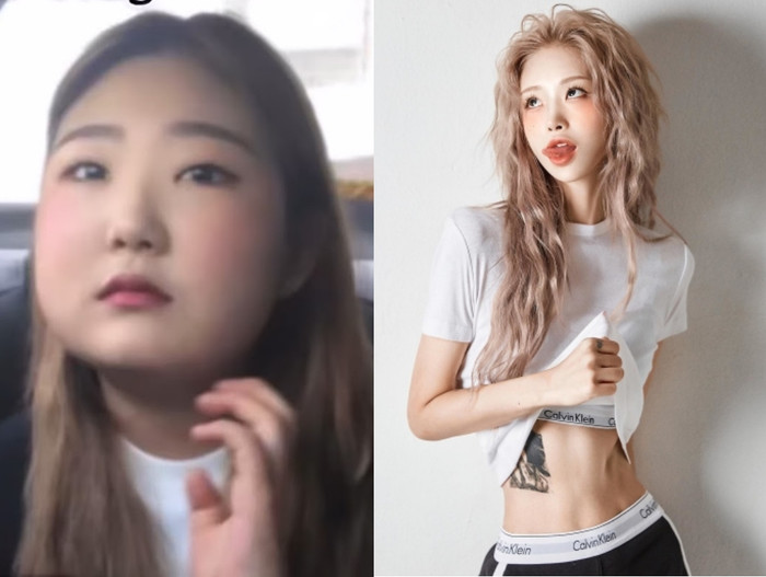 Người mẫu Choi Jun Hee trước và sau khi giảm cân thành công. 