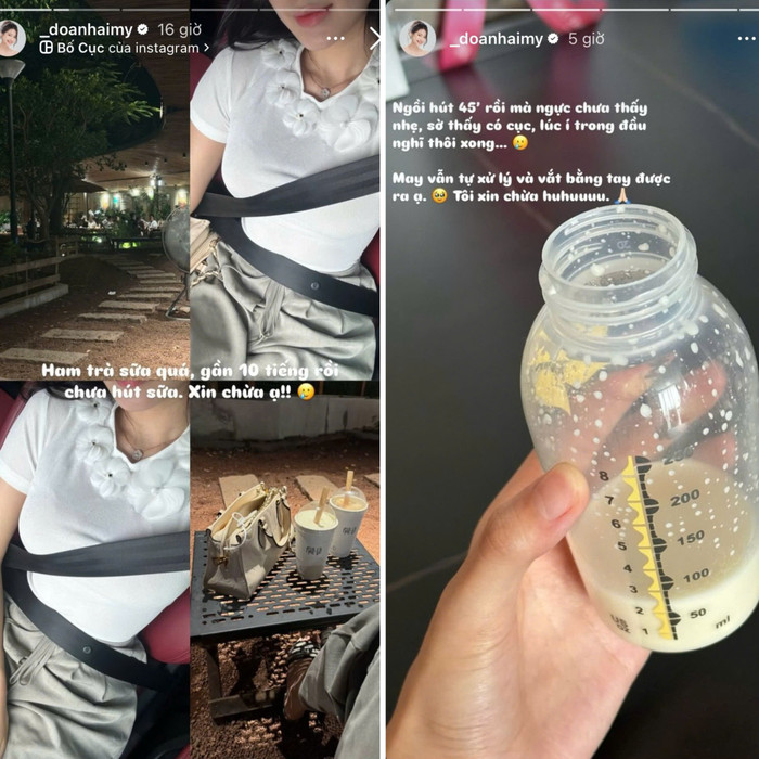 Doãn Hải My khó khăn trong việc hút sữa thì ham uống trà sữa.