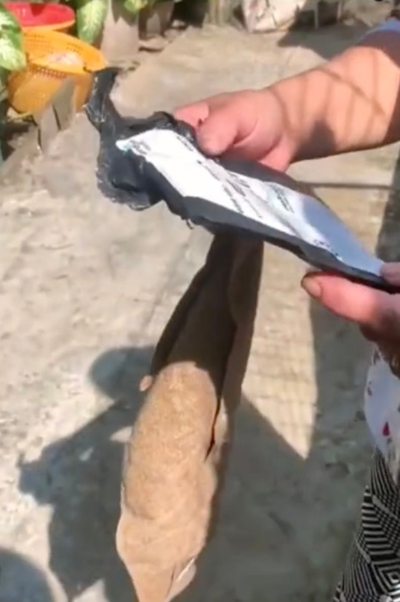 Món quà bất ngờ của người phụ nữ khiến cộng đồng mạng cười nghiêng ngả. Ảnh cắt từ clip.