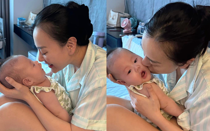 Phương Oanh mặc đồ bộ chăm con, tuyên bố 1 câu gây chú ý Ảnh 2