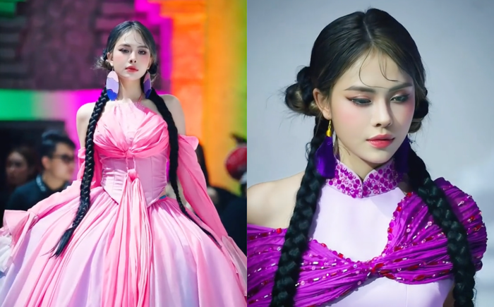 TikToker Hà Môi gây tranh cãi trong lần đầu trình diễn thời trang.