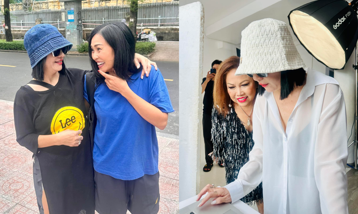 Cát Phượng có mối quan hệ thân thiết với nhiều nghệ sĩ Việt đình đám. 