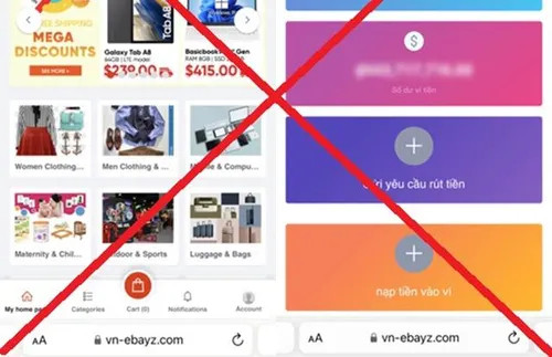 Trang web giả mạo khiến chị N.T.C, ở phường Yết Kiêu, Tp.Hạ Long, tỉnh Quảng Ninh, bị lừa đảo 847 triệu đồng.