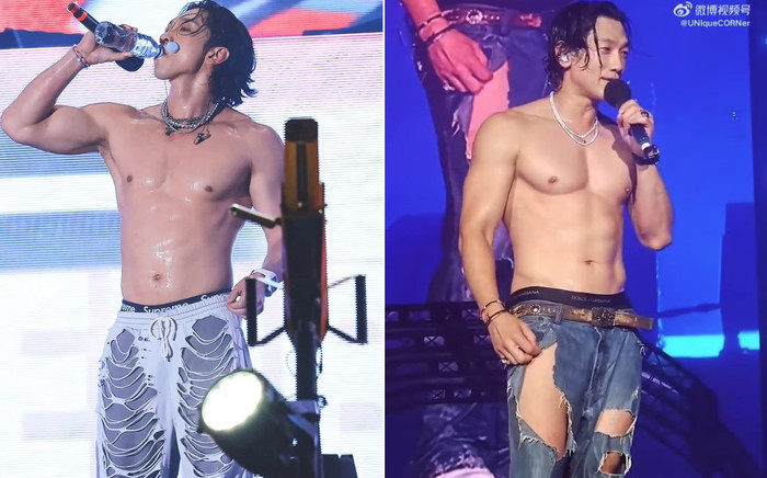 Nam ca sĩ bị rách quần trên sân khấu, xẻ sâu lên đến tận đùi Ảnh 2