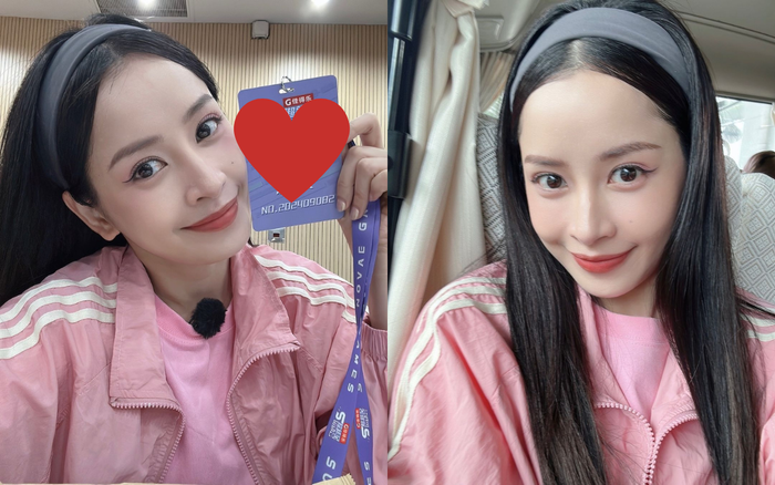 Chi Pu vui vẻ chụp ảnh trước khi tham gia ghi hình cho chương trình này. Ảnh: Instagram chipupu