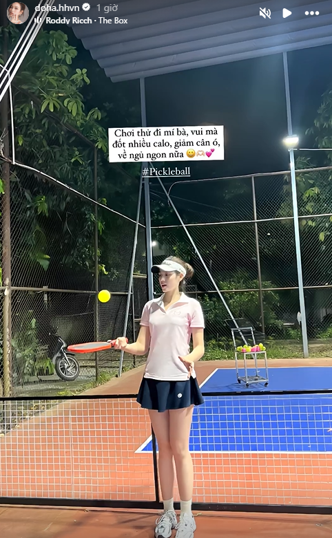 Hoa hậu Đỗ Thị Hà tiết lộ về lợi ích khi chơi Pickleball. Ảnh chụp màn hình