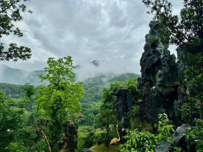 Biệt phủ của cô rất rộng lớn, bao trùm bởi cây cối.