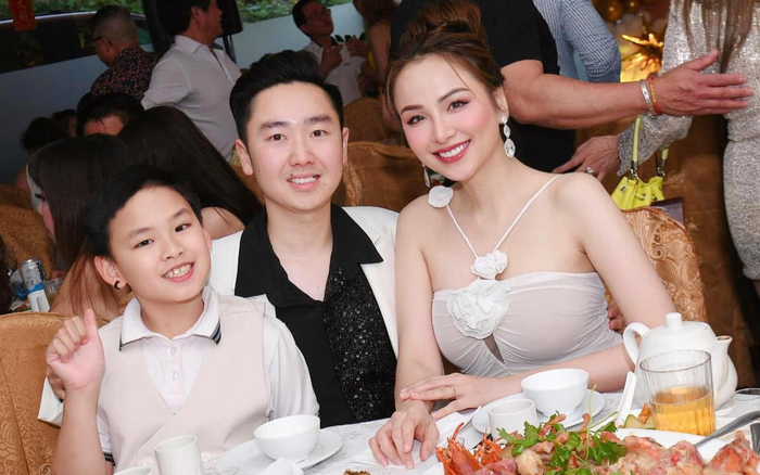 Hoa hậu Diễm Hương vui mừng vì chồng và con trai có mối quan hệ tốt đẹp. Ảnh: FBNV