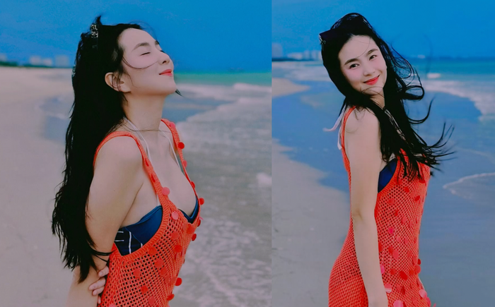 MC Mai Ngọc diện đồ hở, khoe khéo vóc dáng nóng bỏng giữa biển.