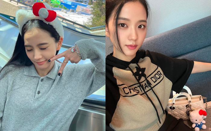 Jisoo chăm chỉ 'lăng xê' phụ kiện Hello Kitty.