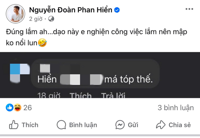 Bài viết của Phan Hiển thu hút sự chú ý của hội bạn bè, đồng nghiệp thân thiết. Ảnh: Chụp màn hình