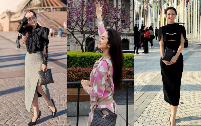 Hoa hậu Jennifer Phạm luôn biết cách ứng dụng mẫu túi Chanel C31 Mini cho mọi tình huống. FBNV