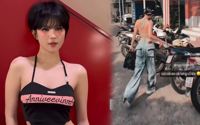 Ngọc Trinh thay đổi quá khác lạ, mặc áo hở toàn bộ lưng trần ra phố Ảnh 2