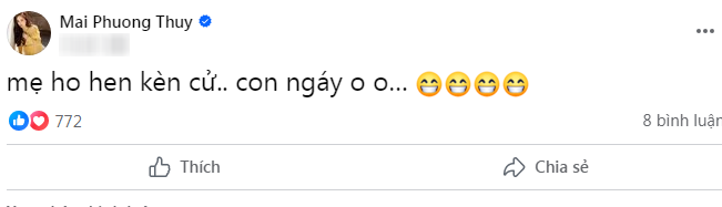 Dòng trạng thái gây chú ý của Mai Phương Thúy.