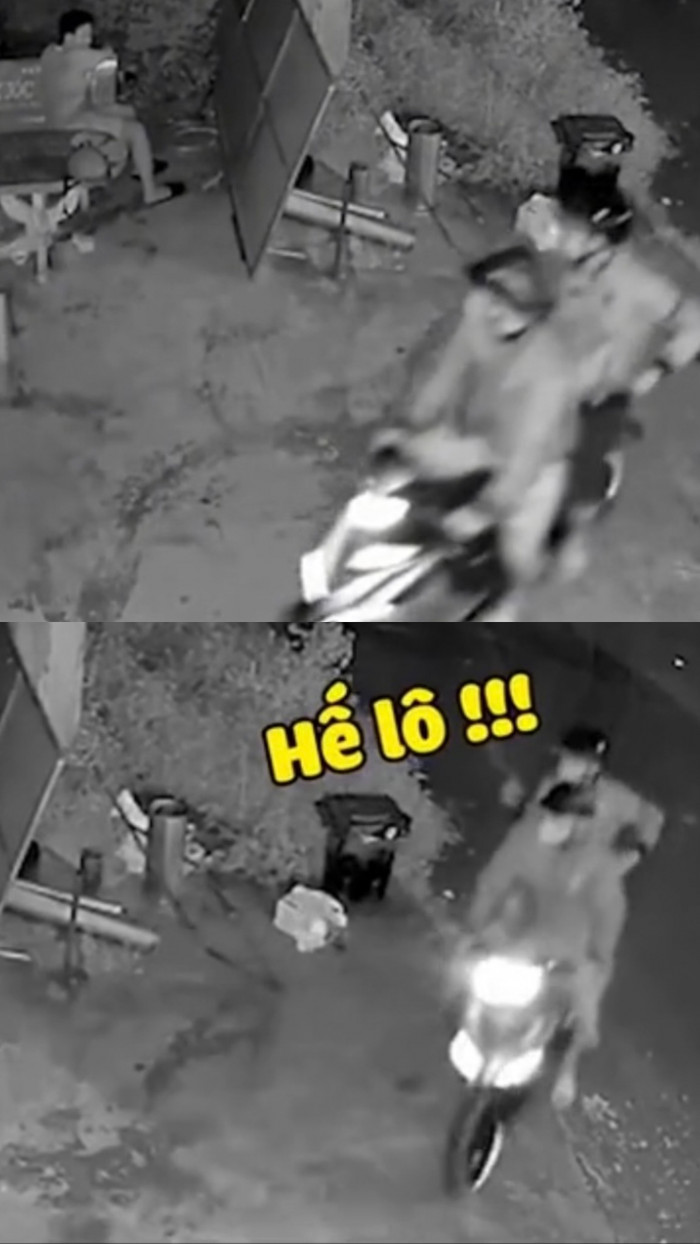 Bị bắt gặp trong tình huống dở khóc dở cười, hai tên trộm chỉ biết tìm cách thoát thân.