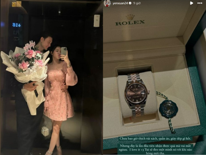 Đặng Văn Lâm tặng đồng hồ nửa tỷ đồng cho vợ. Ảnh chụp màn hình