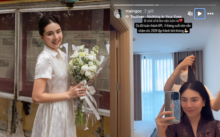 Sau một chuyến đi chơi, MC Mai Ngọc đã vội vã làm việc. Ảnh: Sưu tầm