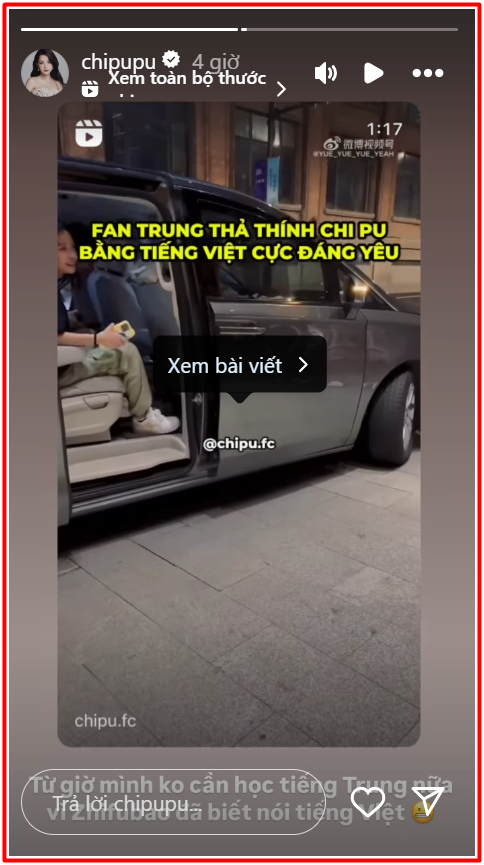 Chi Pu nhận 'quả ngọt' từ fan Trung Quốc Ảnh 2