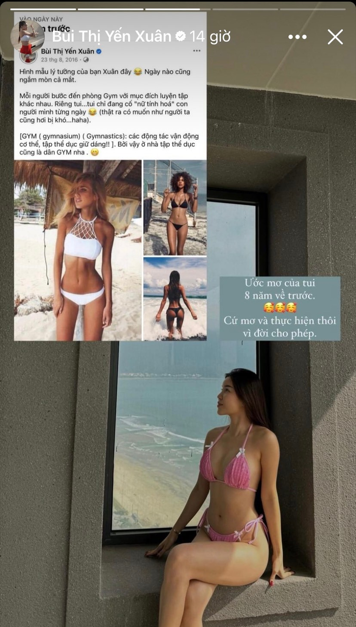 Vợ Đặng Văn Lâm theo đuổi hình mẫu các cô gái khỏe khoắn, quyến rũ trong suốt 8 năm. Ảnh chụp màn hình