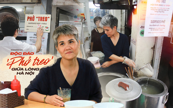 Độc đáo 'phở treo' giữa lòng Hà Nội: Đằng sau mỗi bát phở là một tấm lòng nhân ái Ảnh 2