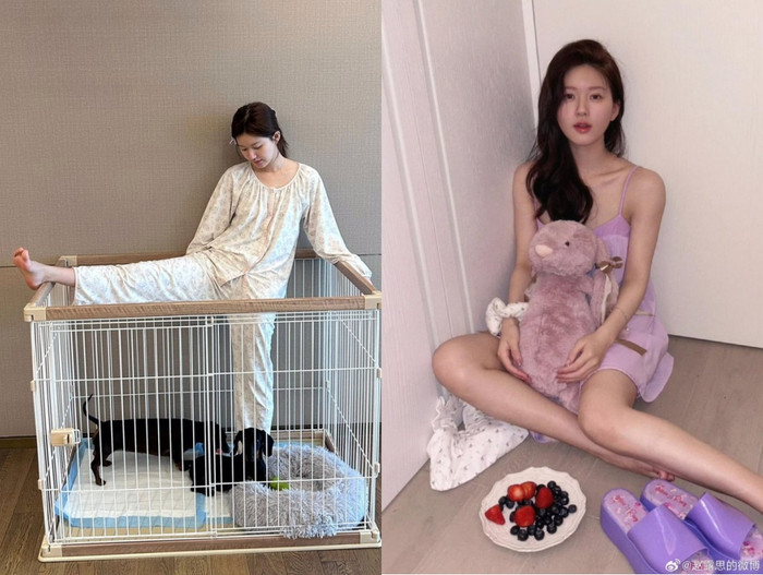 Dạo phố hay ở nhà, Triệu Lộ Tư vẫn ưu tiên đồ giá rẻ nhưng vẫn phải sang. 