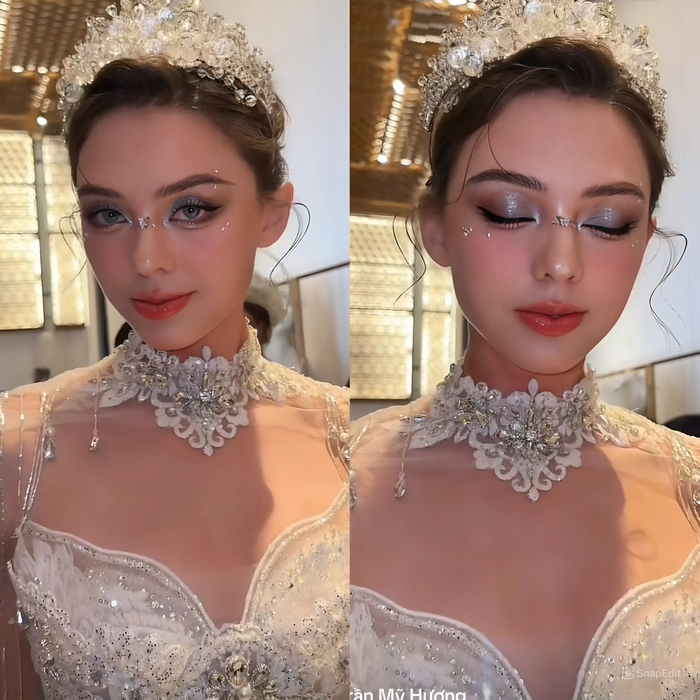 Hình ảnh cam thường của vợ Bùi Tiễn Dũng trước khi lên sàn diễn khiến công chúng phải dành nhiều lời ca ngợi.