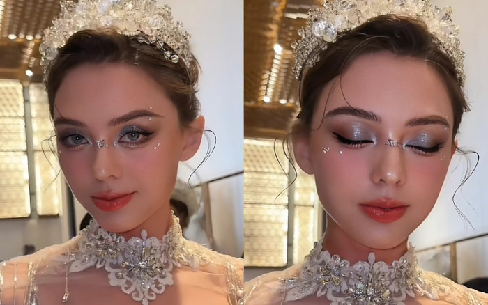 Vợ thủ môn Bùi Tiến Dũng khiến khán giả sốc với hình ảnh trước khi lên sàn diễn Ảnh 2