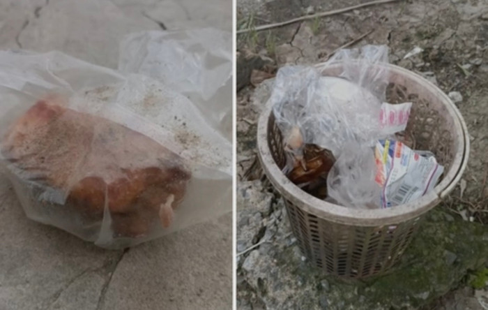 Miếng thịt hỏng cô gái nhặt từ sọt rác khiến dân tình bức xúc.