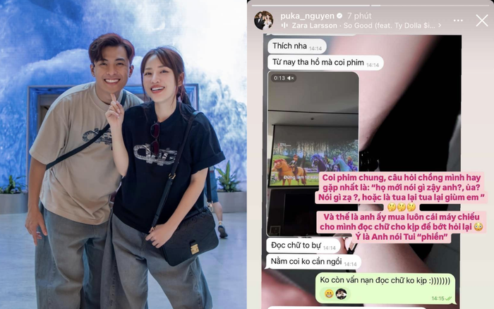 Puka hạnh phúc vì Gin Tuấn Kiệt hết mực yêu thương vợ. Ảnh: FBNV