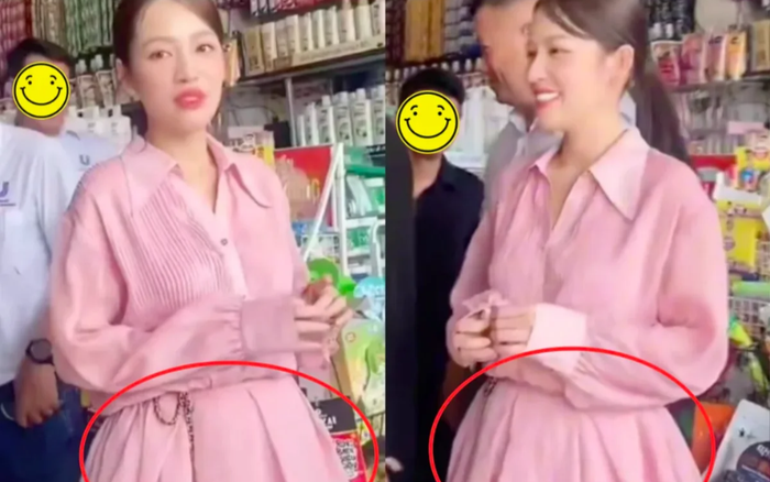 Qua góc chụp của 'người qua đường', bụng của Puka nhô lên bất thường. Một số khán giả có kinh nghiệm sinh nở đều khẳng định nữ diễn viên đang mang bầu. Ảnh: Sưu tầm