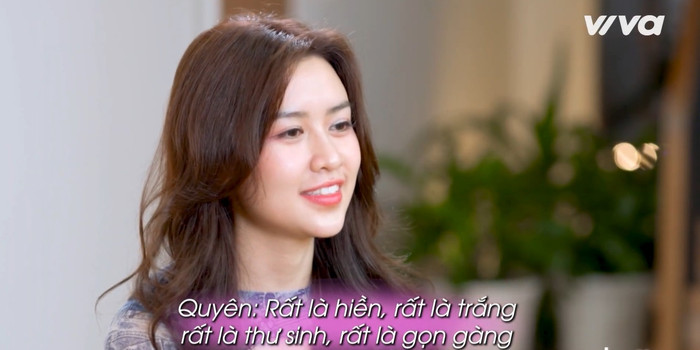 Quyên Qui cho biết anh chàng này trông hiền lành, thư sinh.