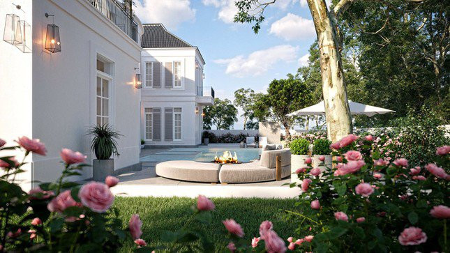 Cận cảnh căn biệt thự lộng lẫy như lâu đài của Vân Dung và con trai Long Vũ được đặt ở ngoại thành Hà Nội. 