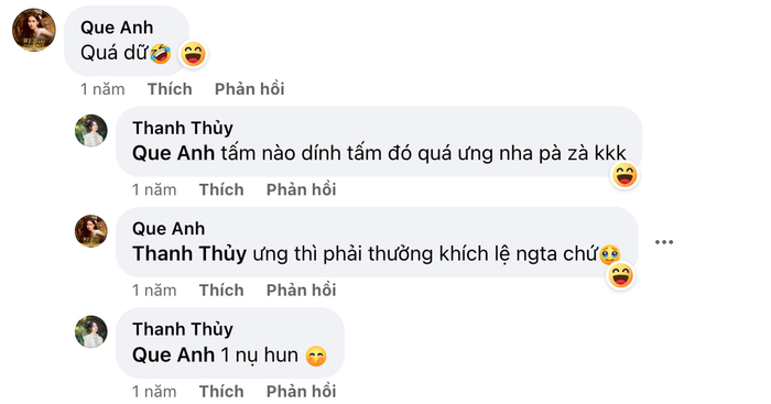 Dù những tấm ảnh Quế Anh chụp bị thiếu sáng, Thanh Thuỷ vẫn hào hứng khen ngợi. Ảnh: Chụp màn hình