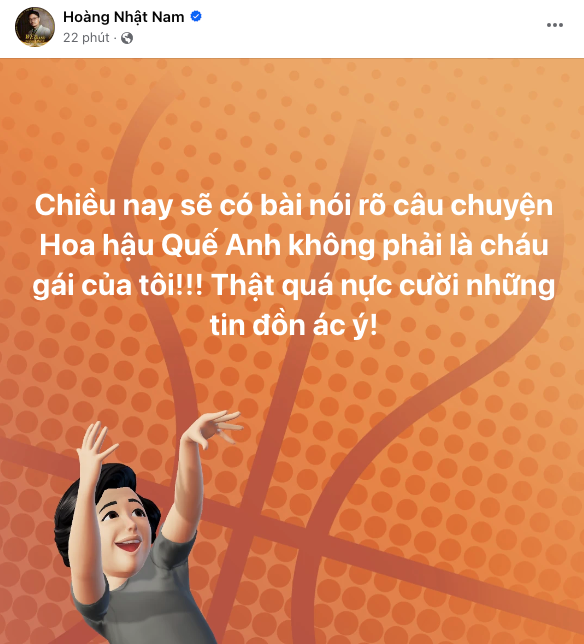 Đạo diễn Hoàng Nhật Nam lên tiếng phủ nhận chuyện Quế Anh là cháu gái. 