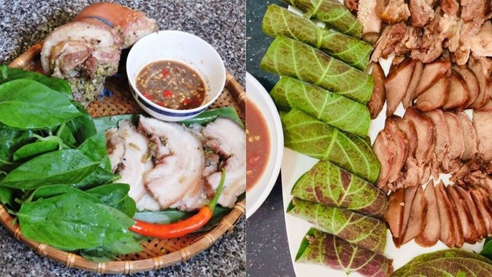 Ngoài ra lá mơ còn dùng để cuốn với thịt dê, các món giàu đạm