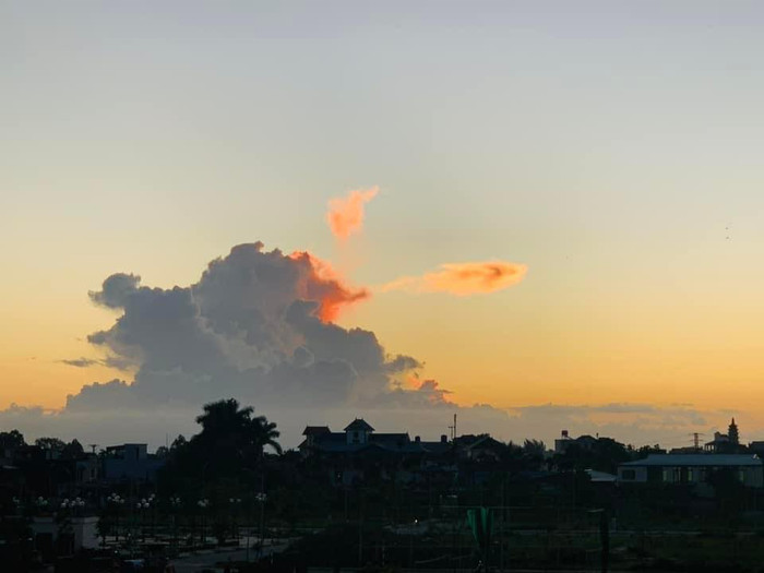 Đám mây hình cá chép trên bầu trời Thái Bình gây sốt mạng xã hội Ảnh 2