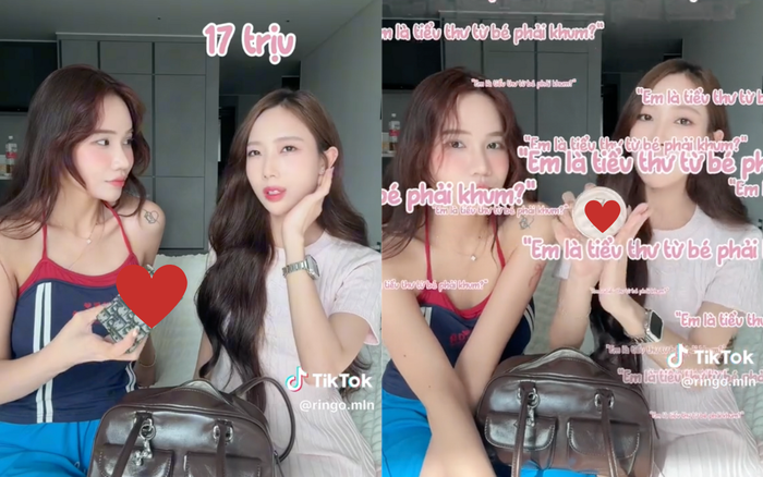 Người bạn của Yuna Vũ còn chèn thêm đoạn văn bản 'Em là tiểu thư từ bé phải không'? khi chỉnh sửa video lục túi. Ảnh: Chụp màn hình