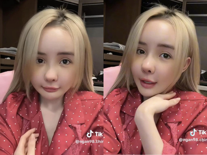 Diện mạo của Ngân 98 sau lần sửa múi thứ 8. Ảnh chụp màn hình