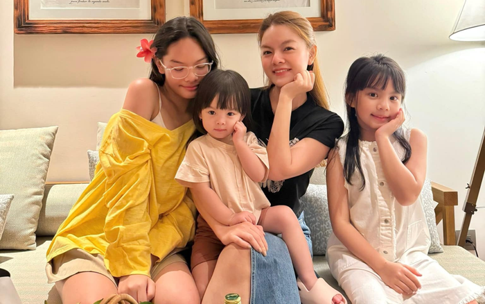 Phạm Quỳnh Anh cố gắng làm bạn với ba ái nữ. Ảnh: FBNV